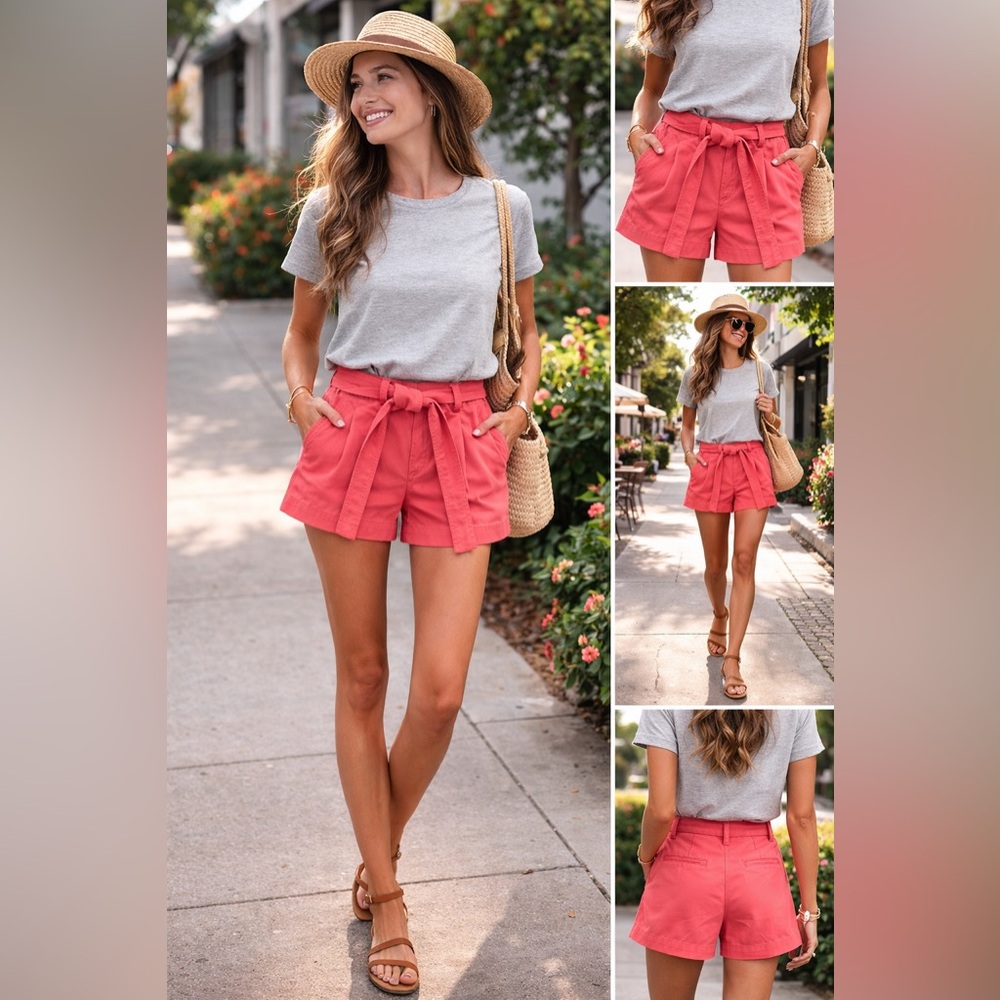 a new day High Waist vibrant coral Shorts sz 10